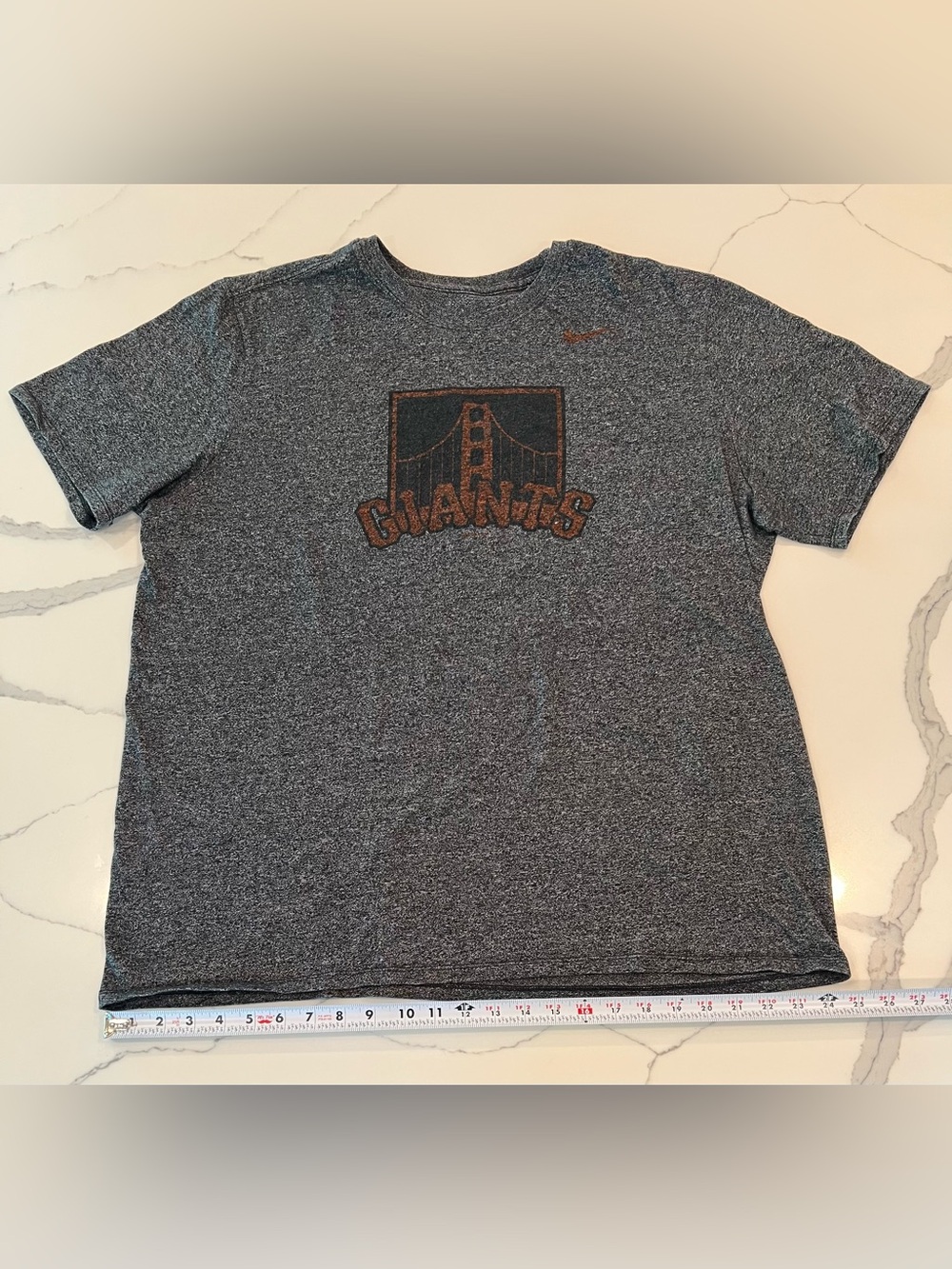 Nike Gray Heather Giants Graphic Tee with Orange Logo